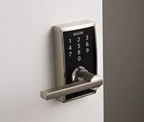 A keypad lock