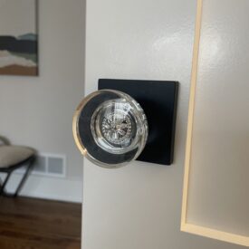 Detail of a glassy doorknob